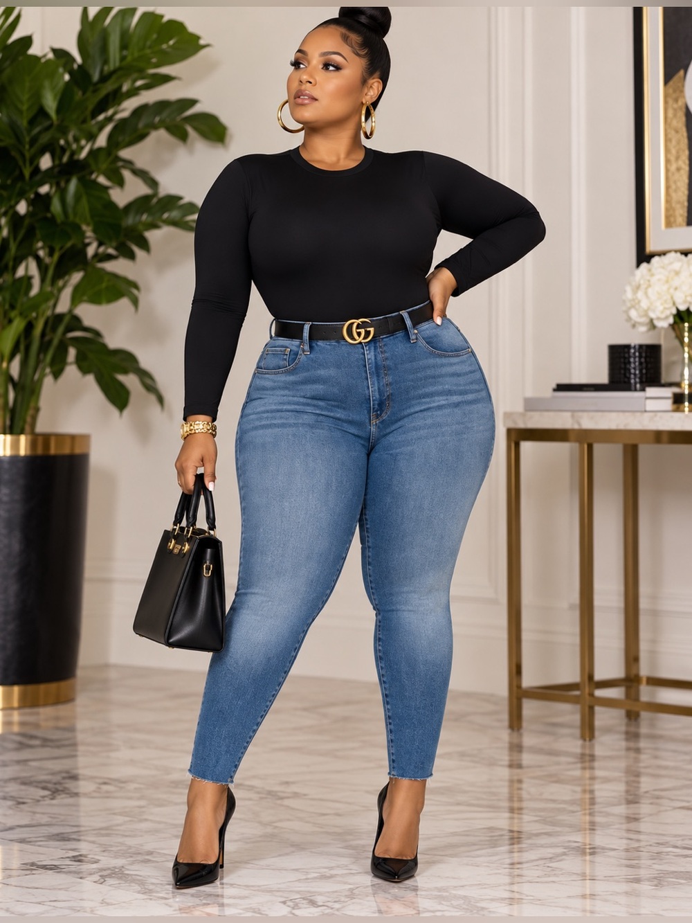 NEW Good American Good Legs Skinny Jeans – Blue655 – Size 24 Plus Size